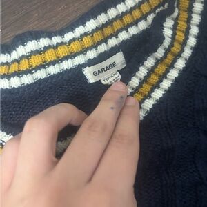 Garage Navy and Mustard Women's sweater